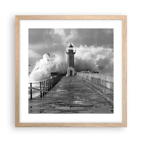 Poster in light oak frame - Fearless - 40x40 cm