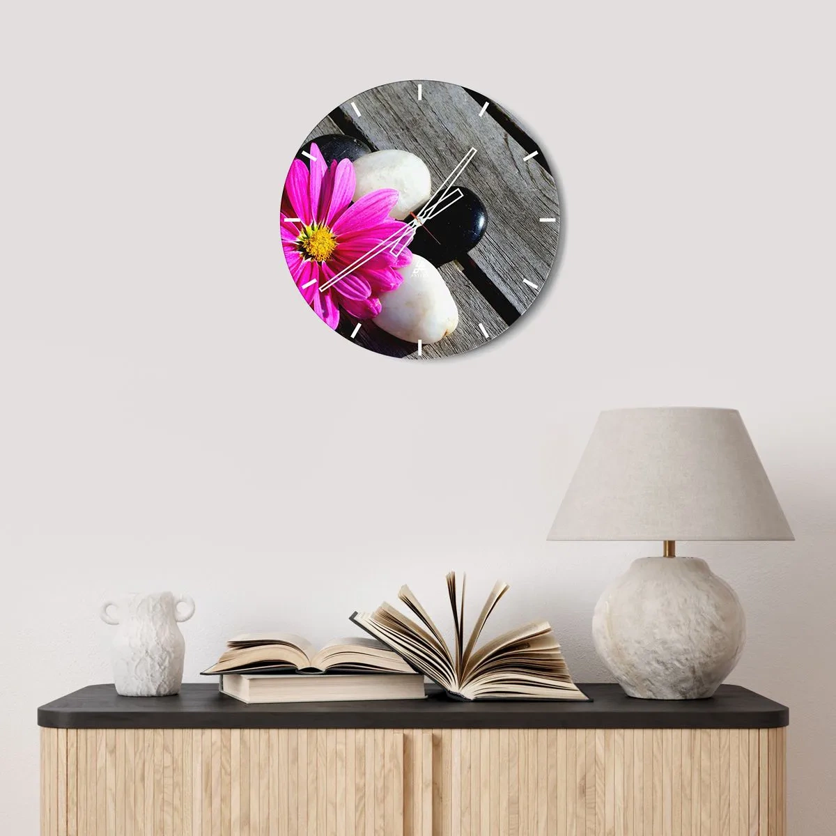Wall clock - Clock on glass - Rest on a Pier - 30x30 cm