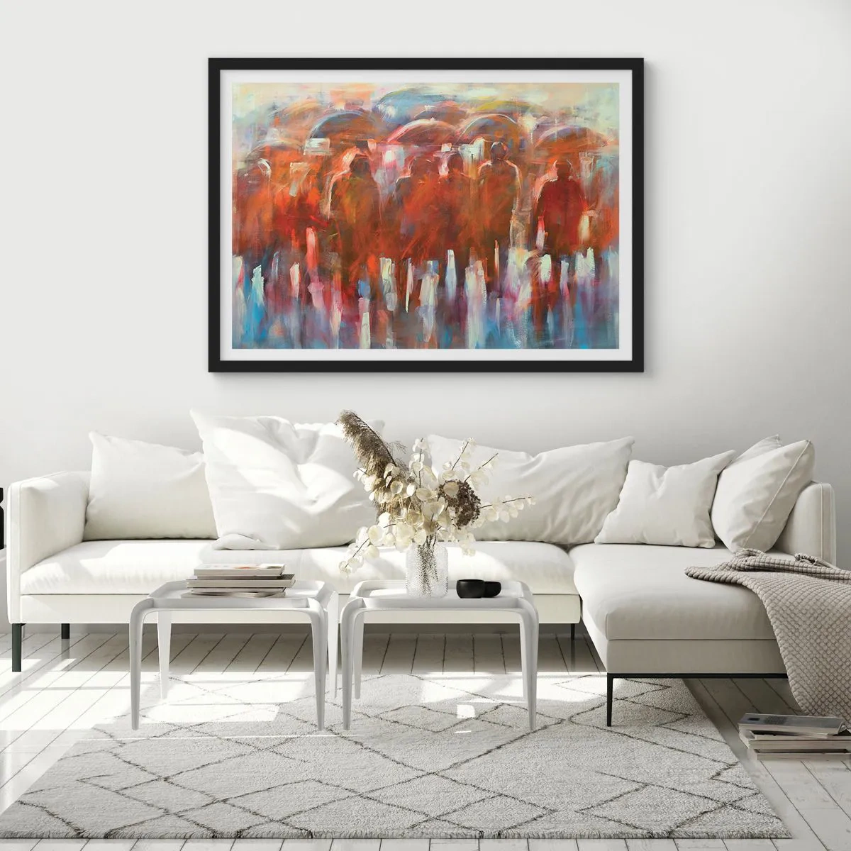 Poster in black frame - Equal in Rain and Fog - 100x70 cm