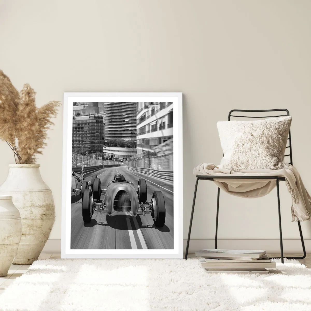 Poster in white frmae - Long Time Ago in Monte Carlo - 70x100 cm