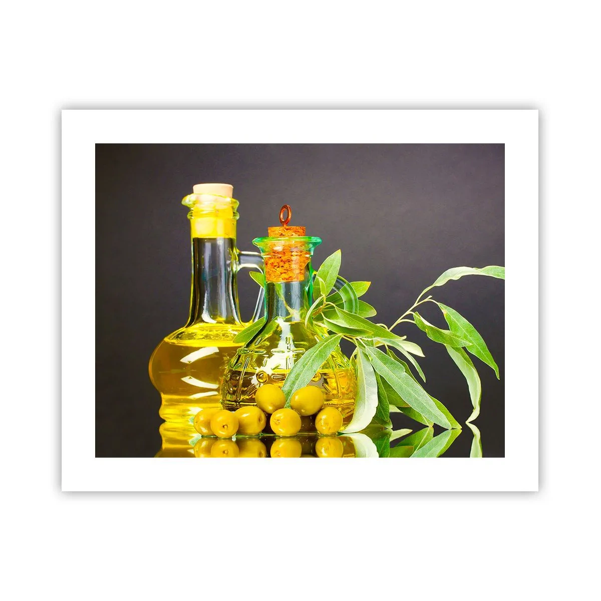 Poster - Still Life with Olives and Olive Oil - 50x40 cm