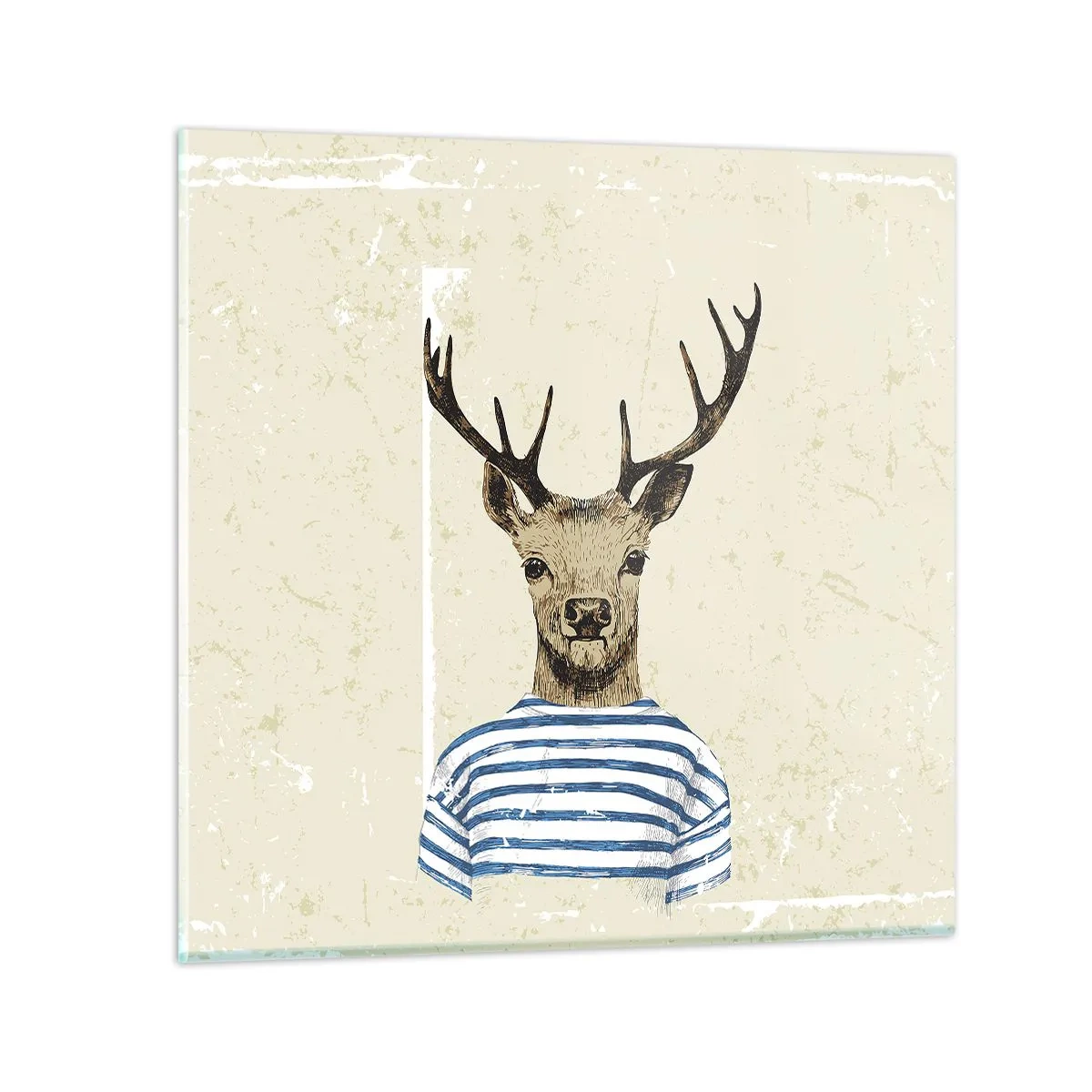 Glass picture - Becaue I Like Striped T-Shirts - 60x60 cm