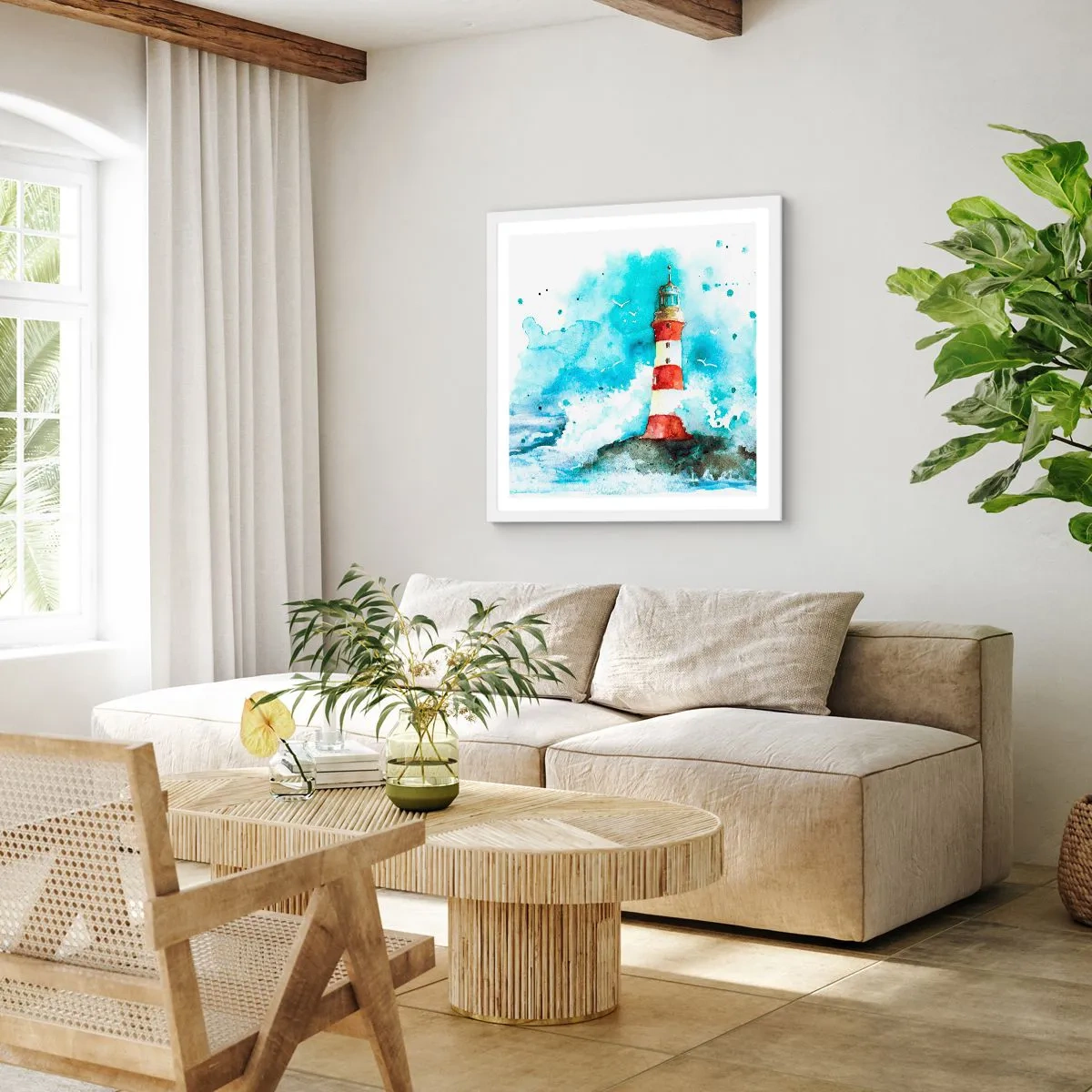 Poster in white frmae - Unity of Elements - 60x60 cm