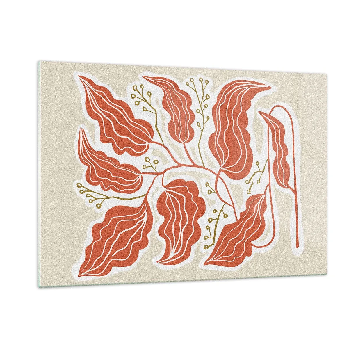 Glass picture - Folk and Coral - 120x80 cm