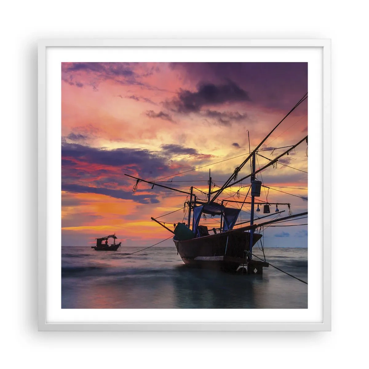 Poster in white frmae - Exotic Evening - 60x60 cm