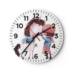Wall clock - Clock on glass - Winter Tale - 30x30 cm