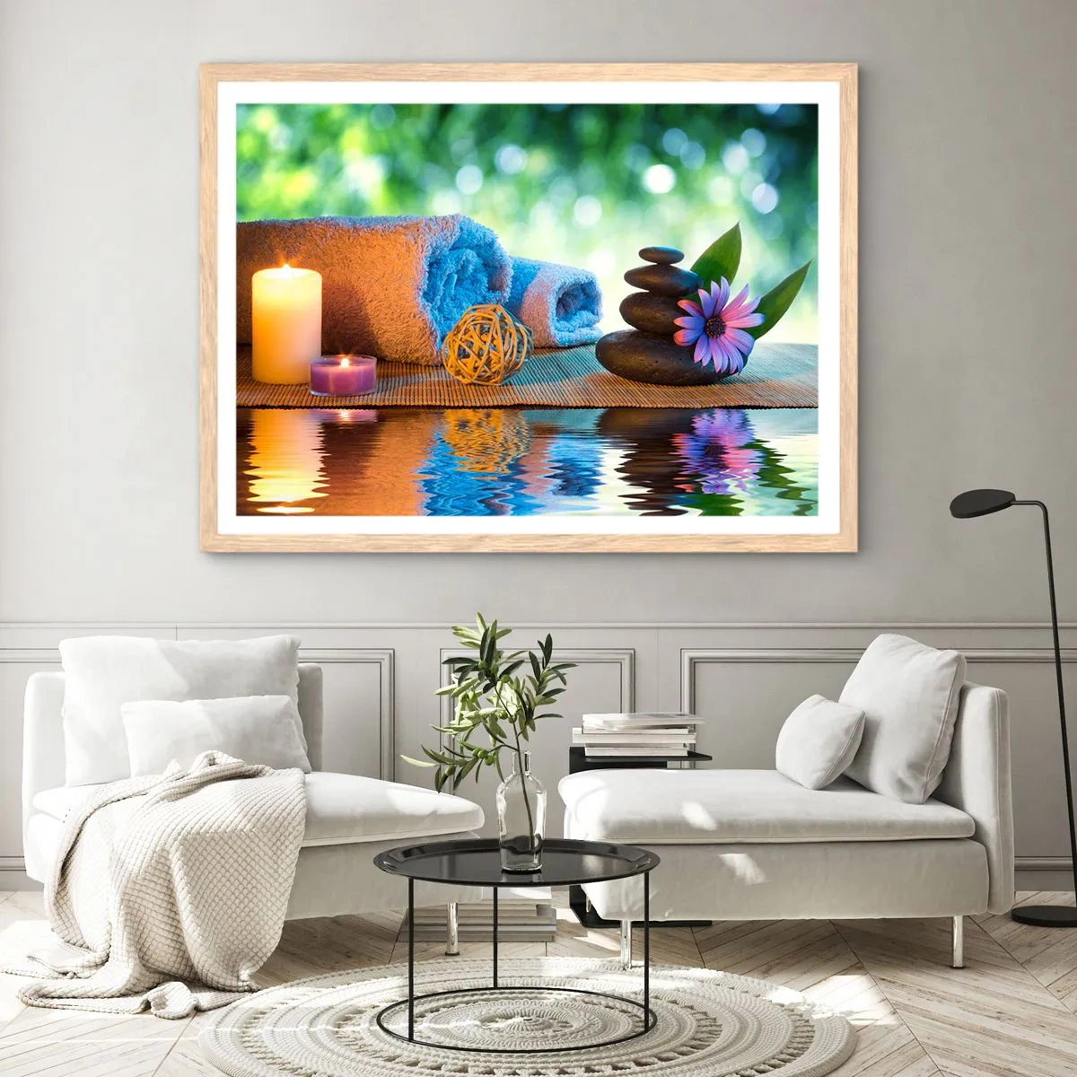 Poster in light oak frame - Time for the Body - 91x61 cm