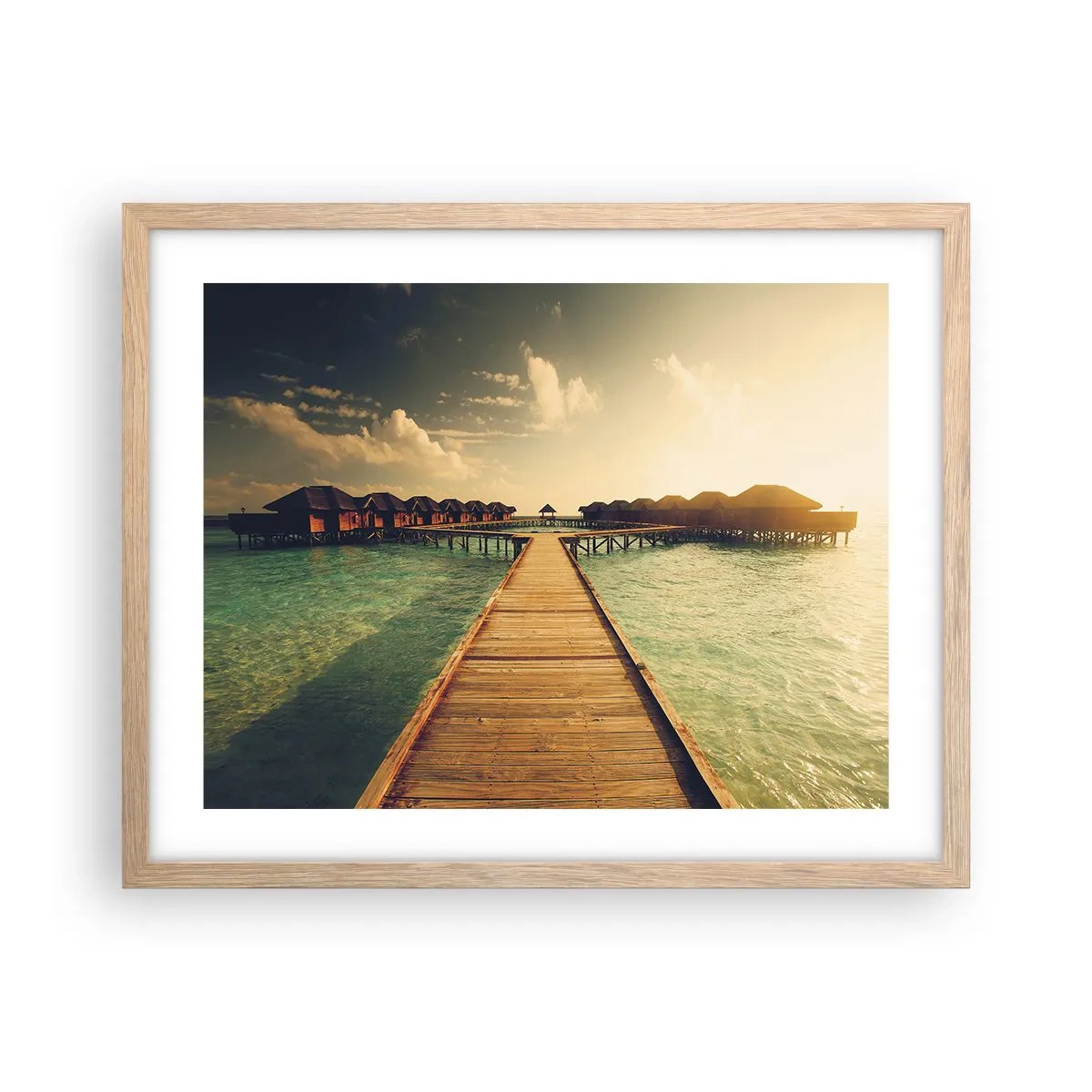 Poster in light oak frame - Warm Welcome - 50x40 cm