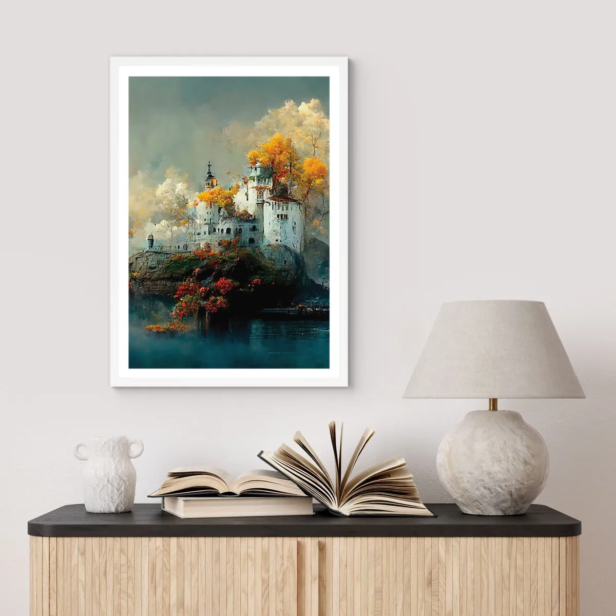 Poster in white frmae - Beginning of a Romantic Tale - 61x91 cm