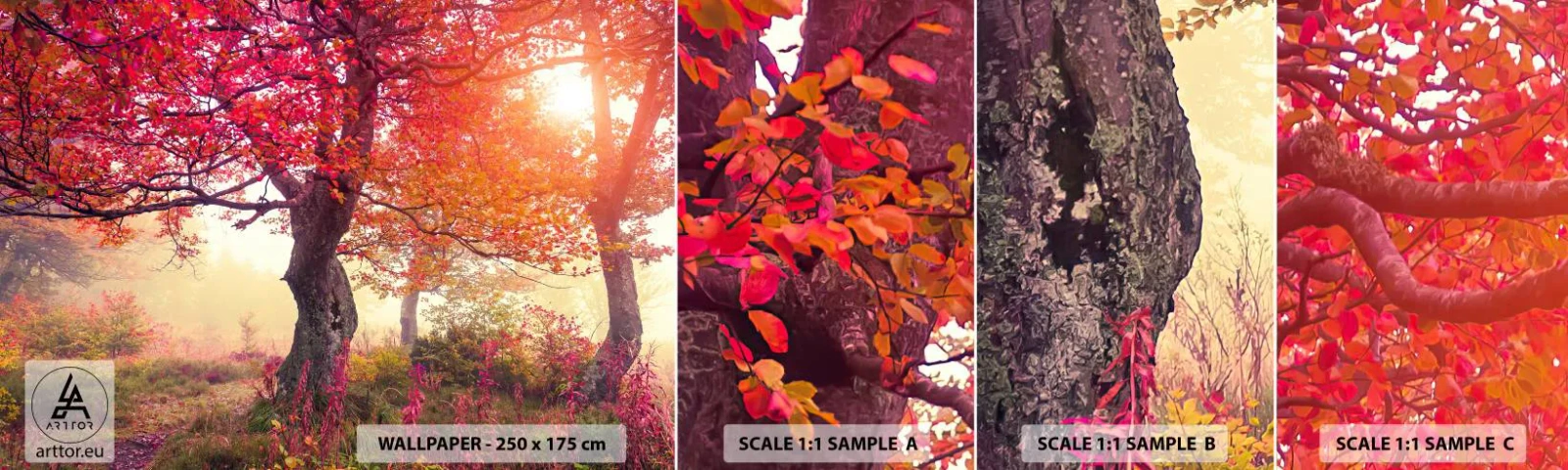 Photo Wallpaper Sample Standard Eco - In Full Bloom - Landscape, Park, Flowers - 100x30 cm