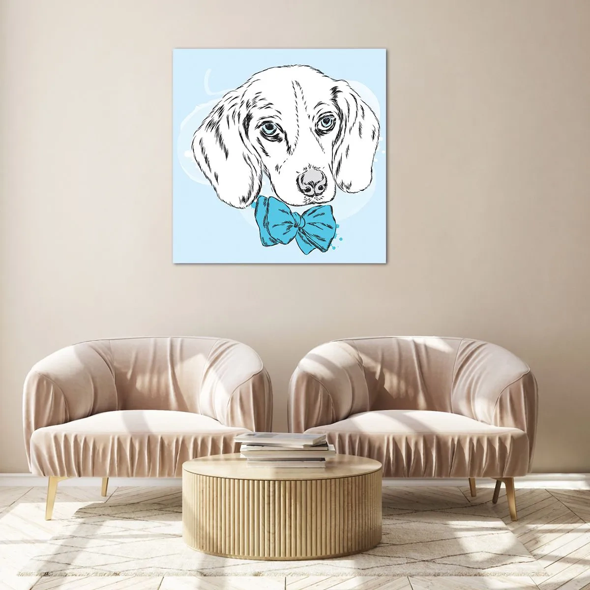 Glass picture - Dog Elegance - 40x40 cm