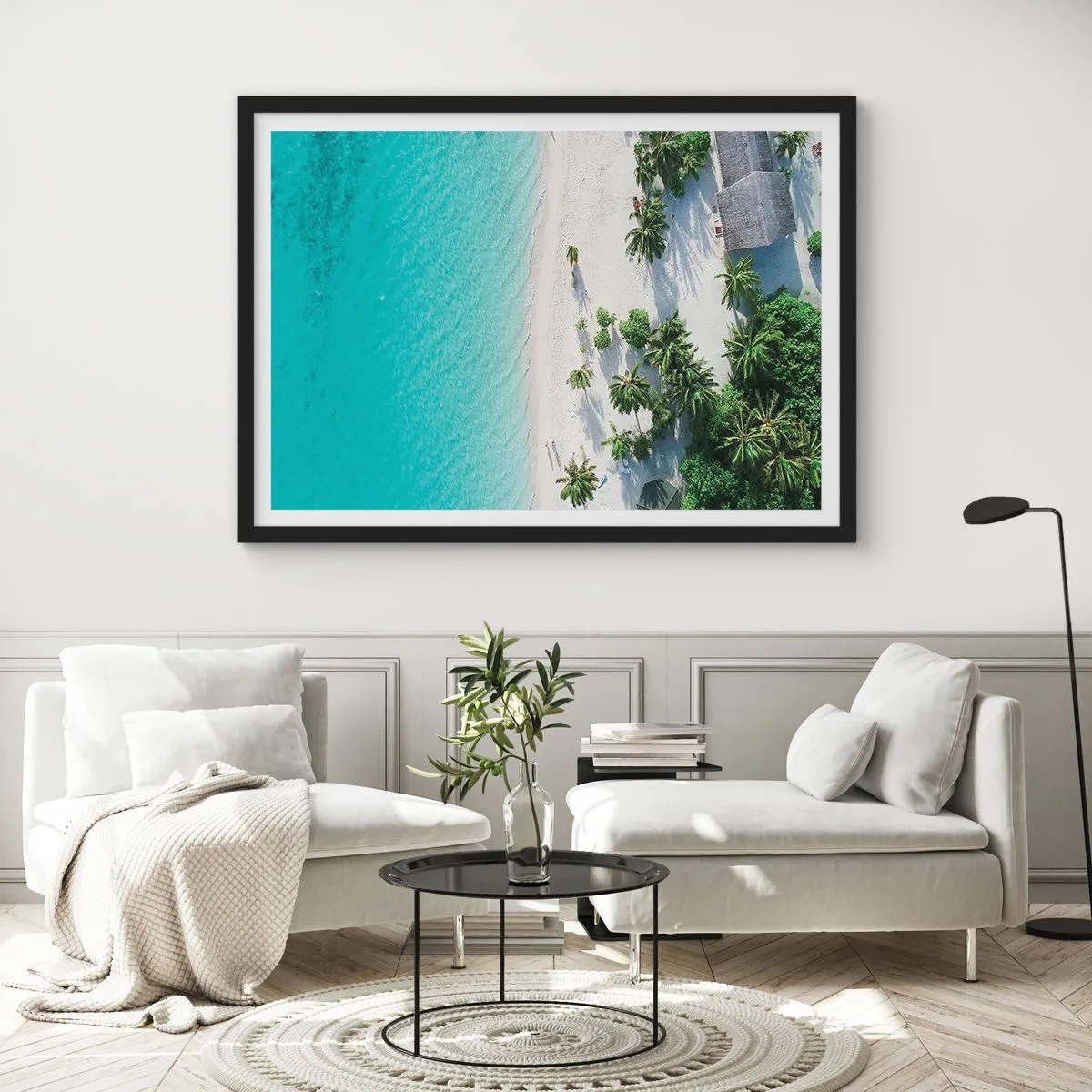 Poster in black frame - Holidays in Paradise - 50x40 cm