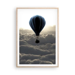 Poster in light oak frame - Wanderer above Clouds - 70x100 cm