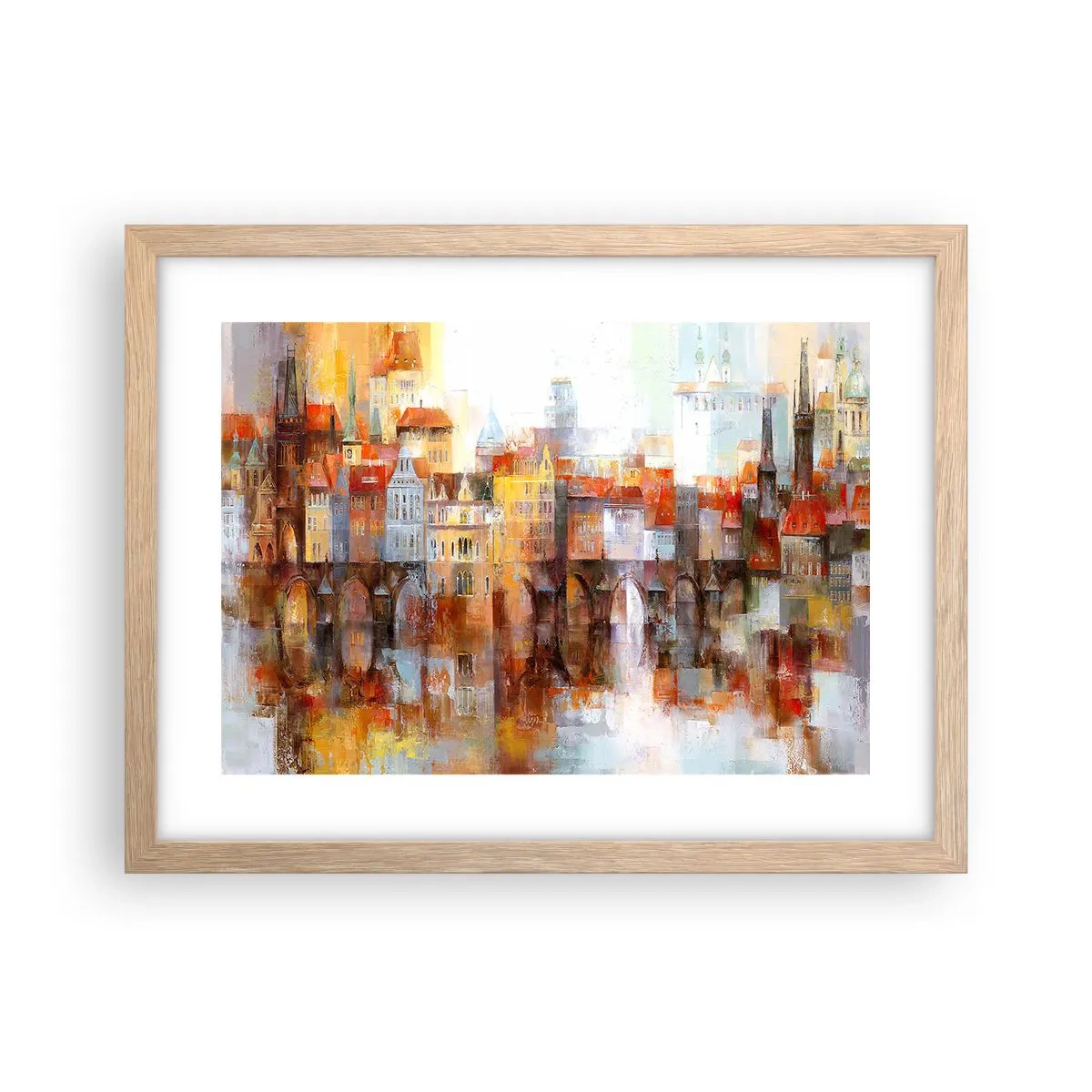 Poster in light oak frame - Under The Bridge It Is Also Pretty - 40x30 cm