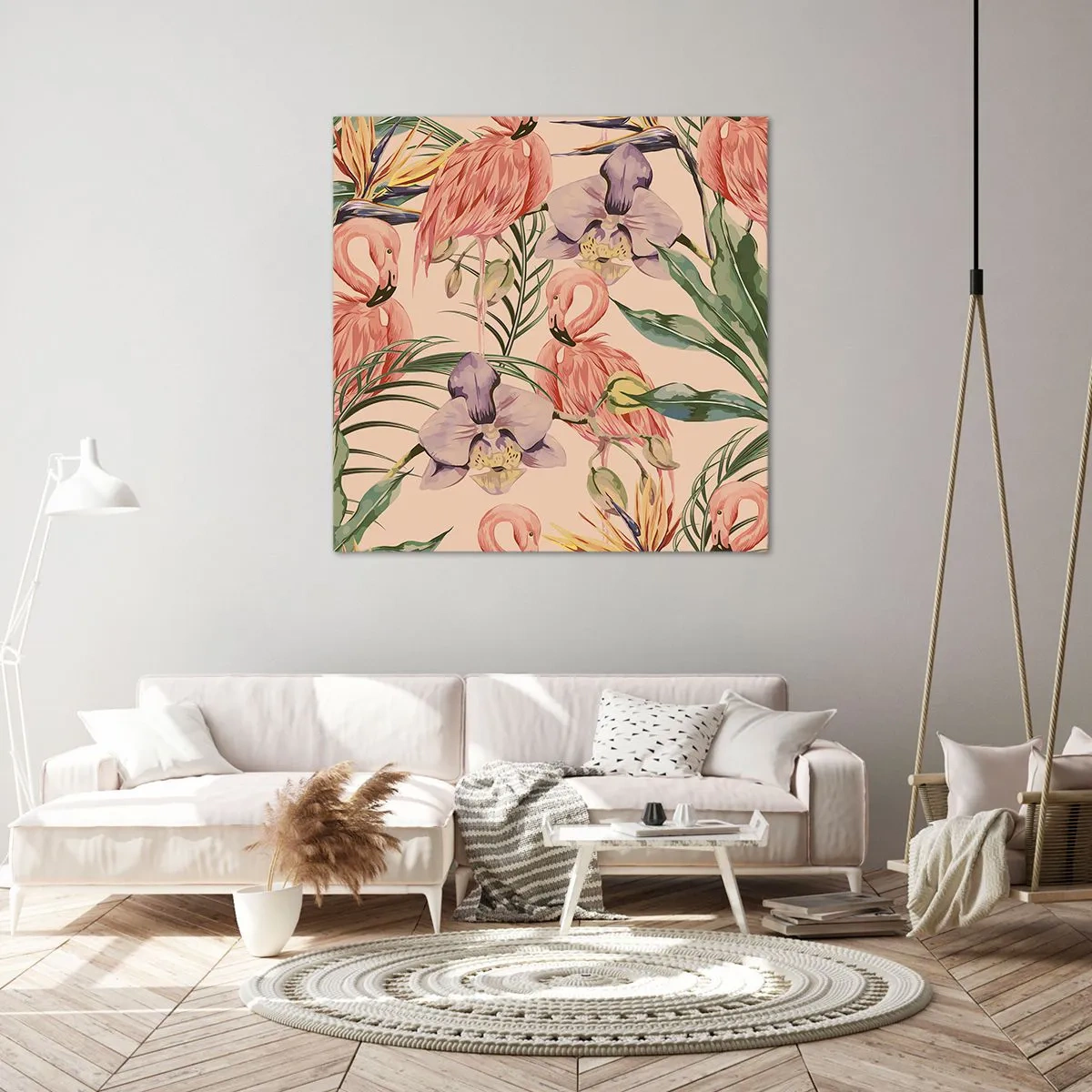 Canvas picture - Pink Ballet among Flowers - 50x50 cm