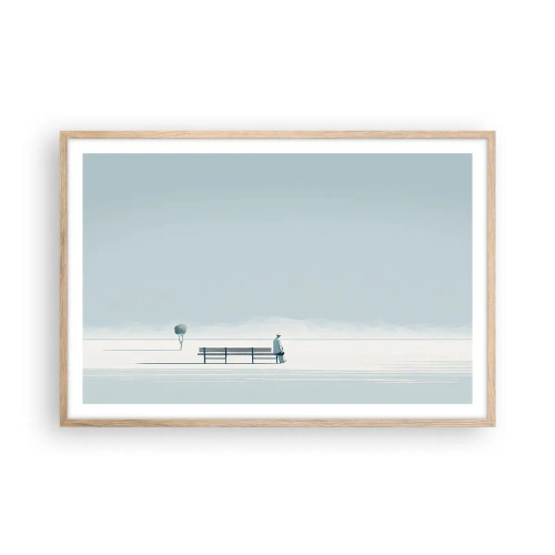 Poster in light oak frame - Yes, I Am Waiting - 91x61 cm