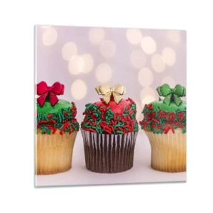 Glass picture - Cakes with a Bow - 60x60 cm