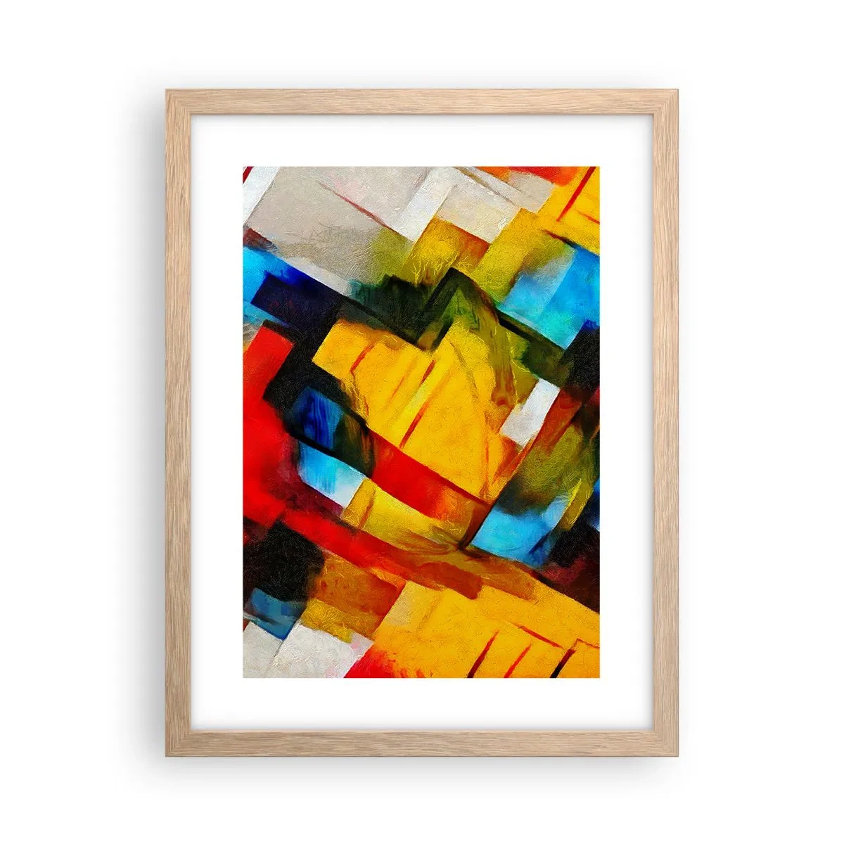Poster in light oak frame - Colourful Quilt - 30x40 cm