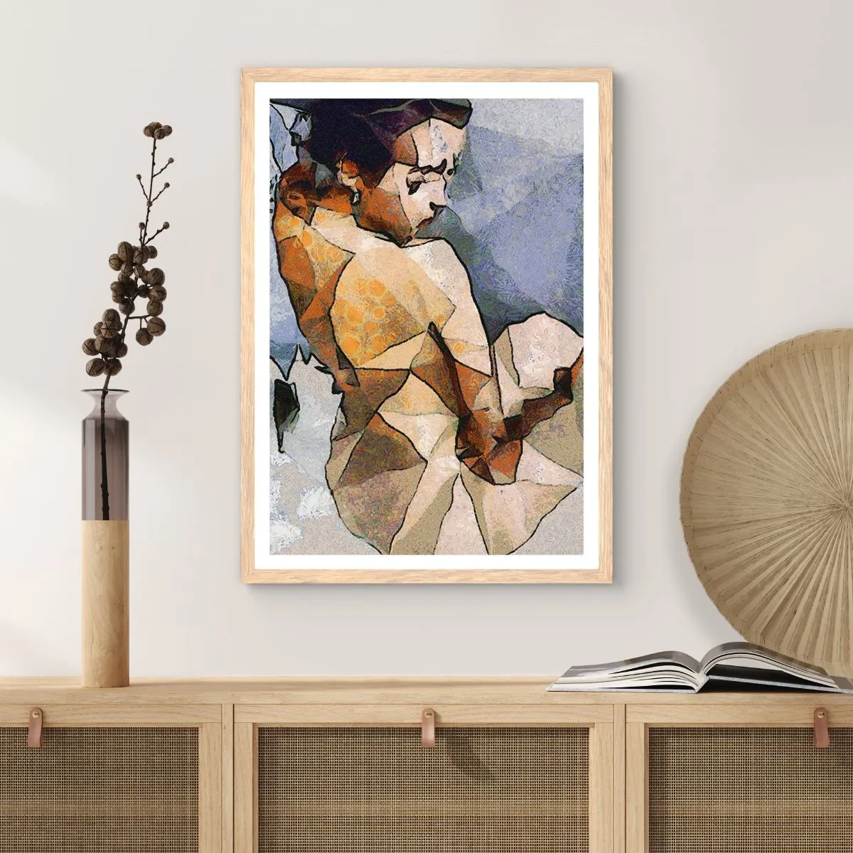 Poster in light oak frame - In the Spirit of Cubism - 70x100 cm