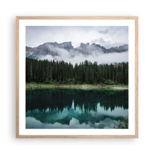 Poster in light oak frame - Quiet Please, Let's Not Wake Up Still Waters - 60x60 cm