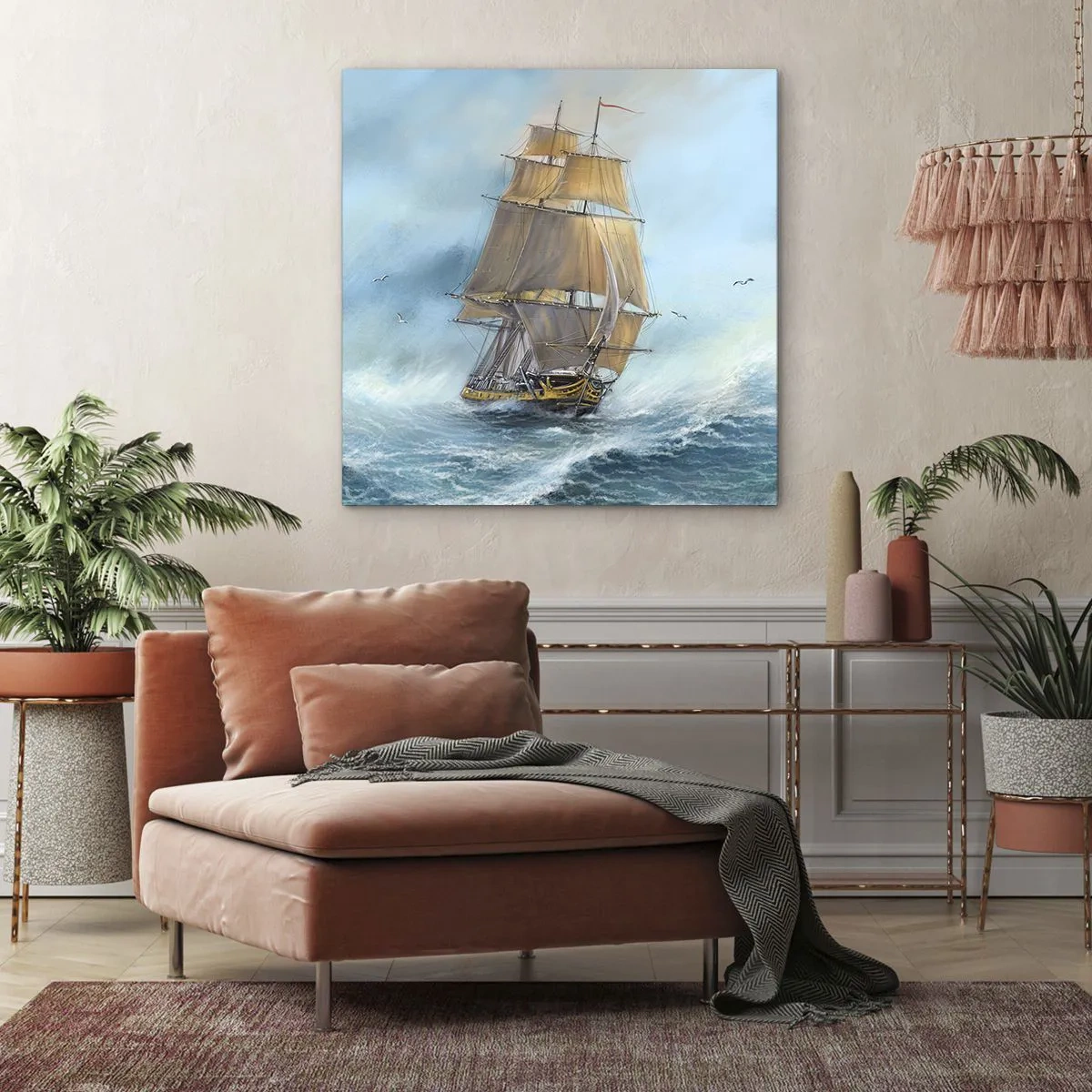 Canvas picture - Gliding on the Waves - 30x30 cm