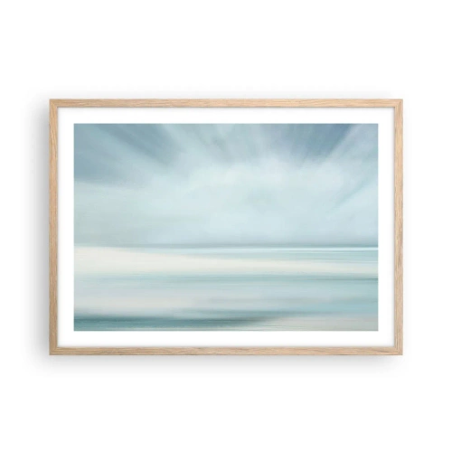 Poster in light oak frame - Calm up to the Horizon - 70x50 cm