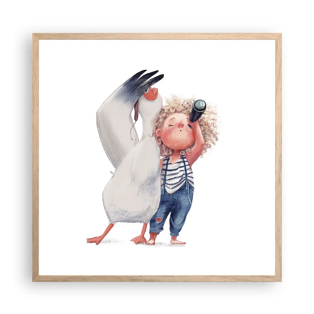 Poster in light oak frame - Plan of a Great Journey - 60x60 cm