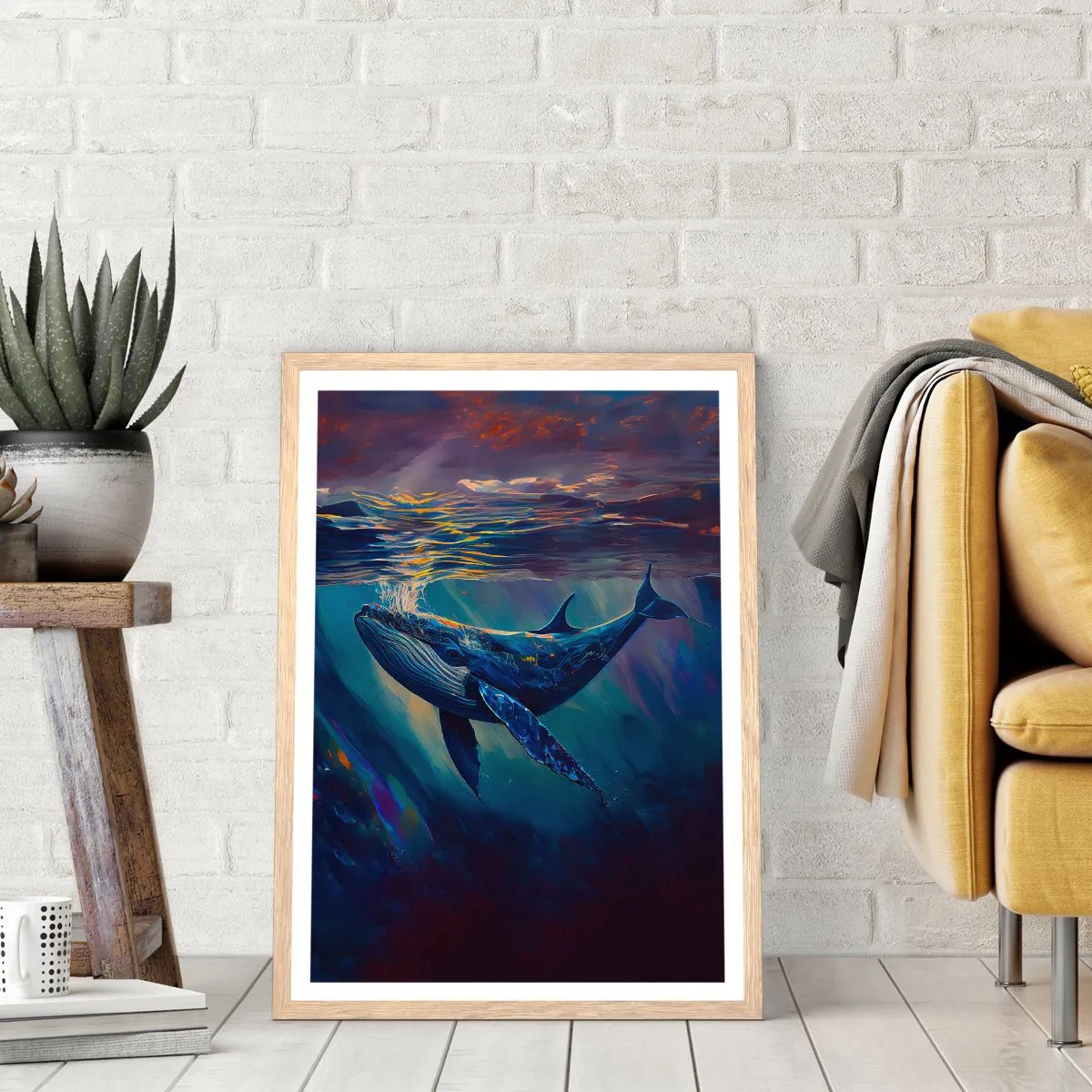 Poster in light oak frame - Welcome to My World - 61x91 cm