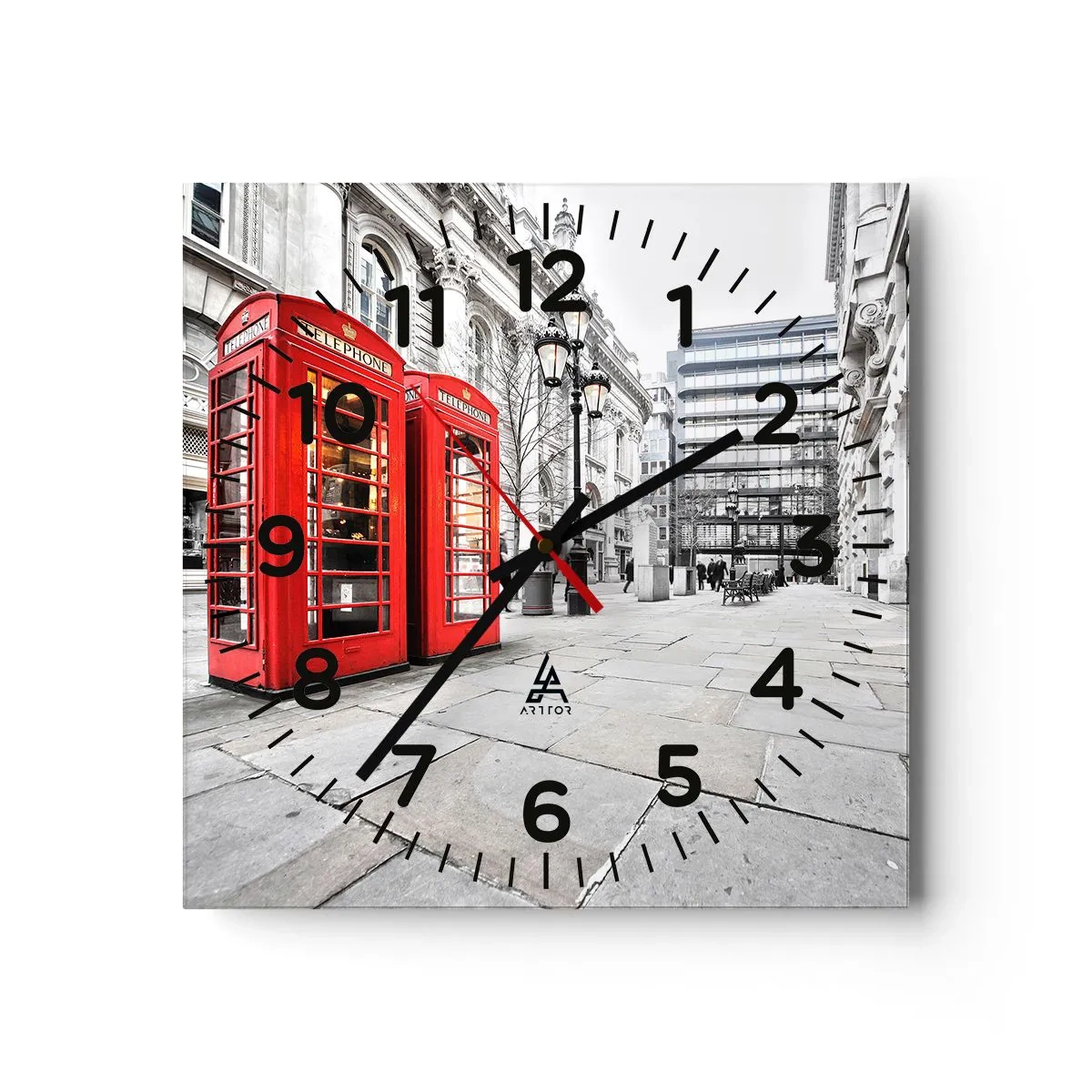 Wall clock - Clock on glass - Welcome to London - 40x40 cm