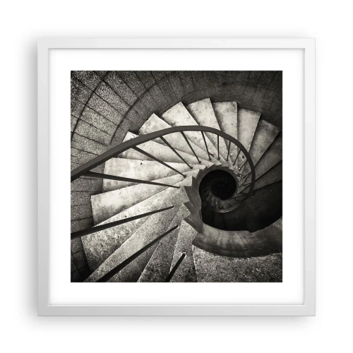 Poster in white frmae - Up the Stairs and Down the Stairs - 40x40 cm