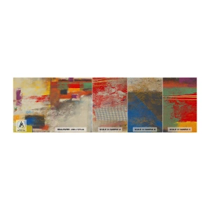 Photo Wallpaper Sample Premium Sand - Geometry of Colours - Abstraction, Piece, Painting - 100x30 cm