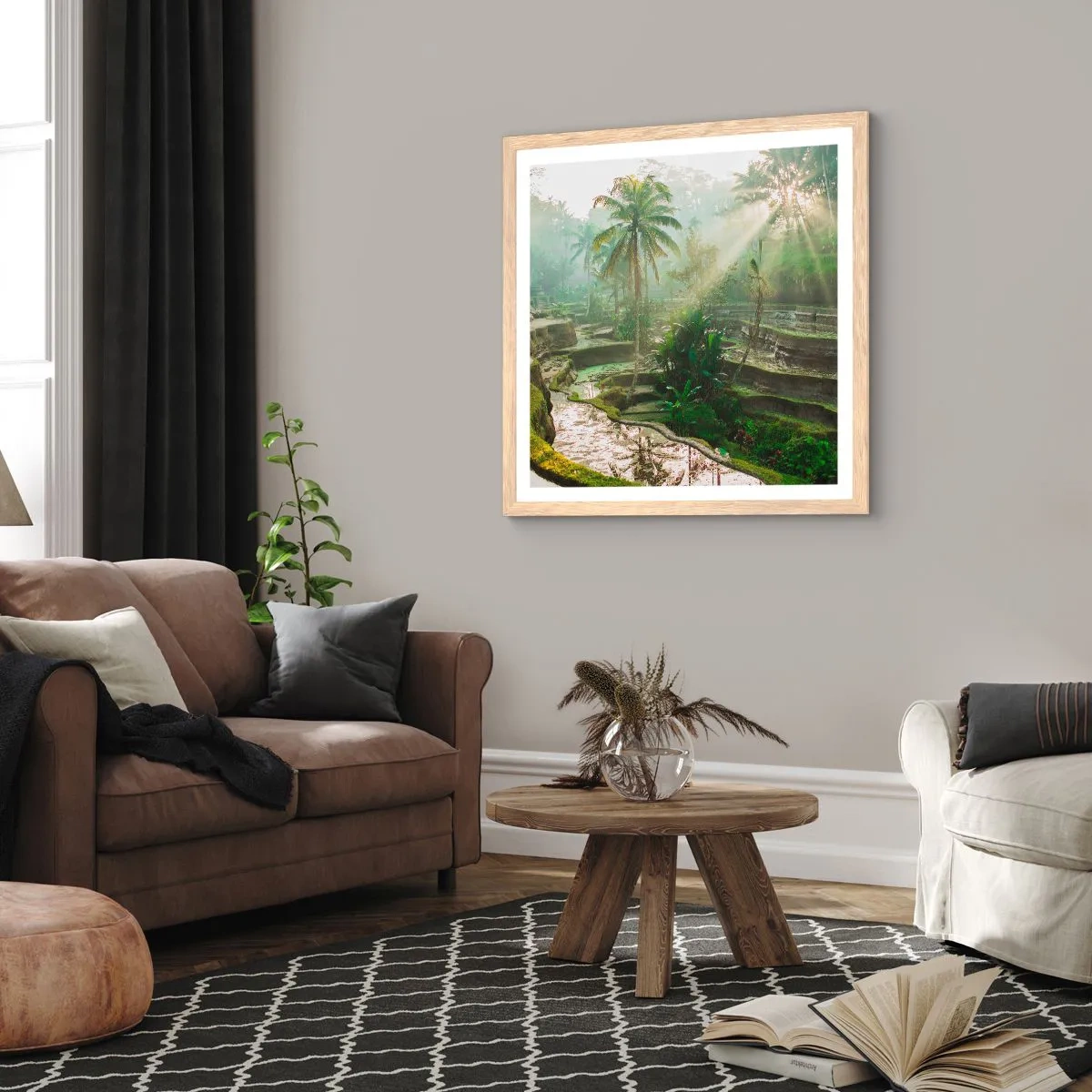 Poster in light oak frame - Maturing in the Sun - 50x50 cm