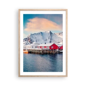 Poster in light oak frame - Northern Retreat - 50x70 cm