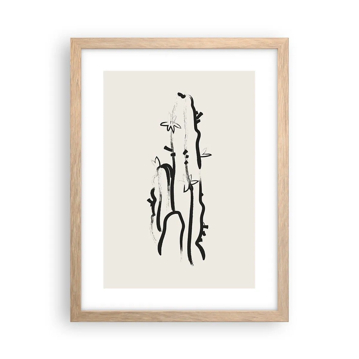 Poster in light oak frame - Blooming Herb - 30x40 cm