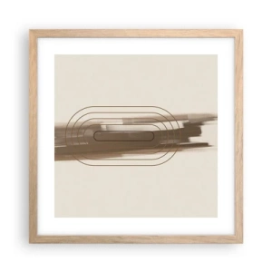 Poster in light oak frame - Blast of Grey - 40x40 cm