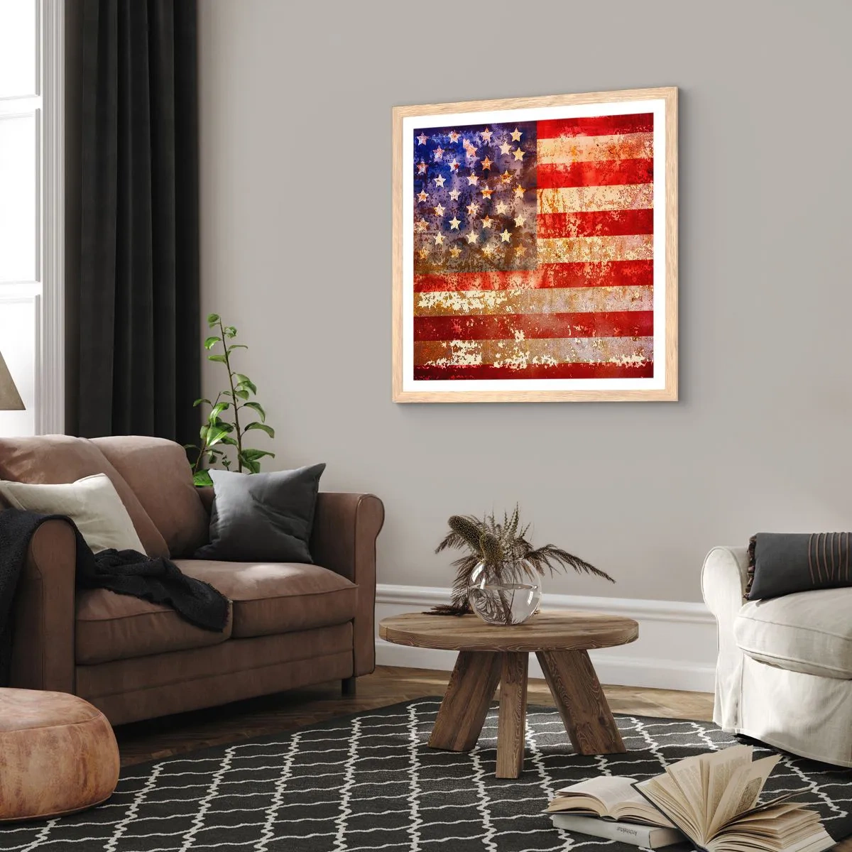 Poster in light oak frame - Glory Does Not Pass - 40x40 cm