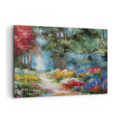 Canvas picture - Wood Garden, Flowery Forest - 100x70 cm