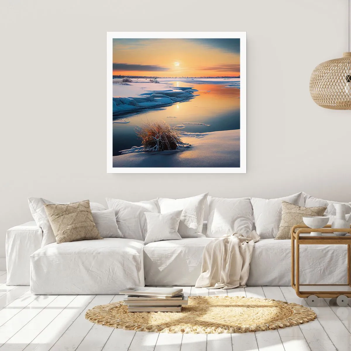 Poster - Winter Sunset - 60x60 cm