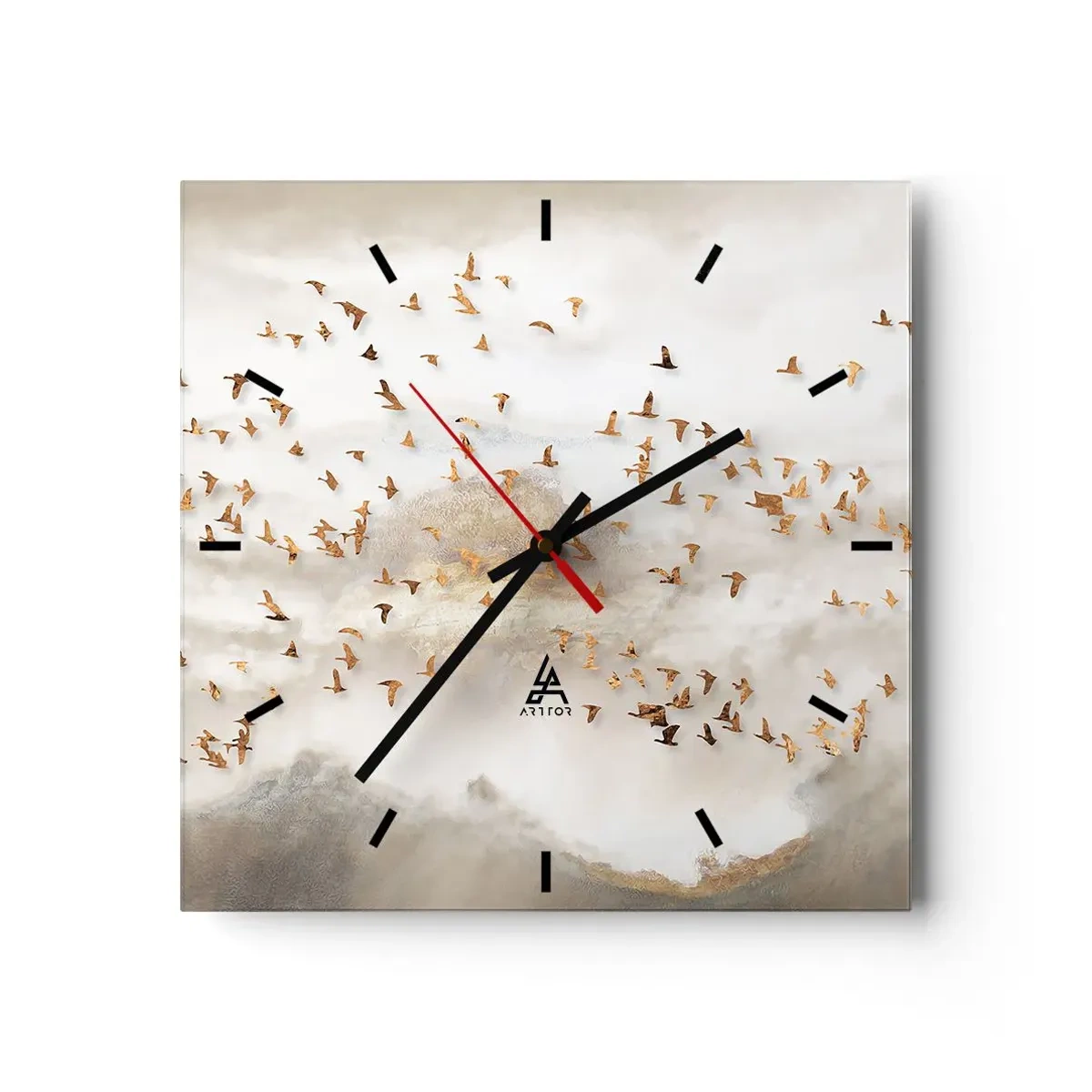 Wall clock - Clock on glass - It Is Time - 30x30 cm
