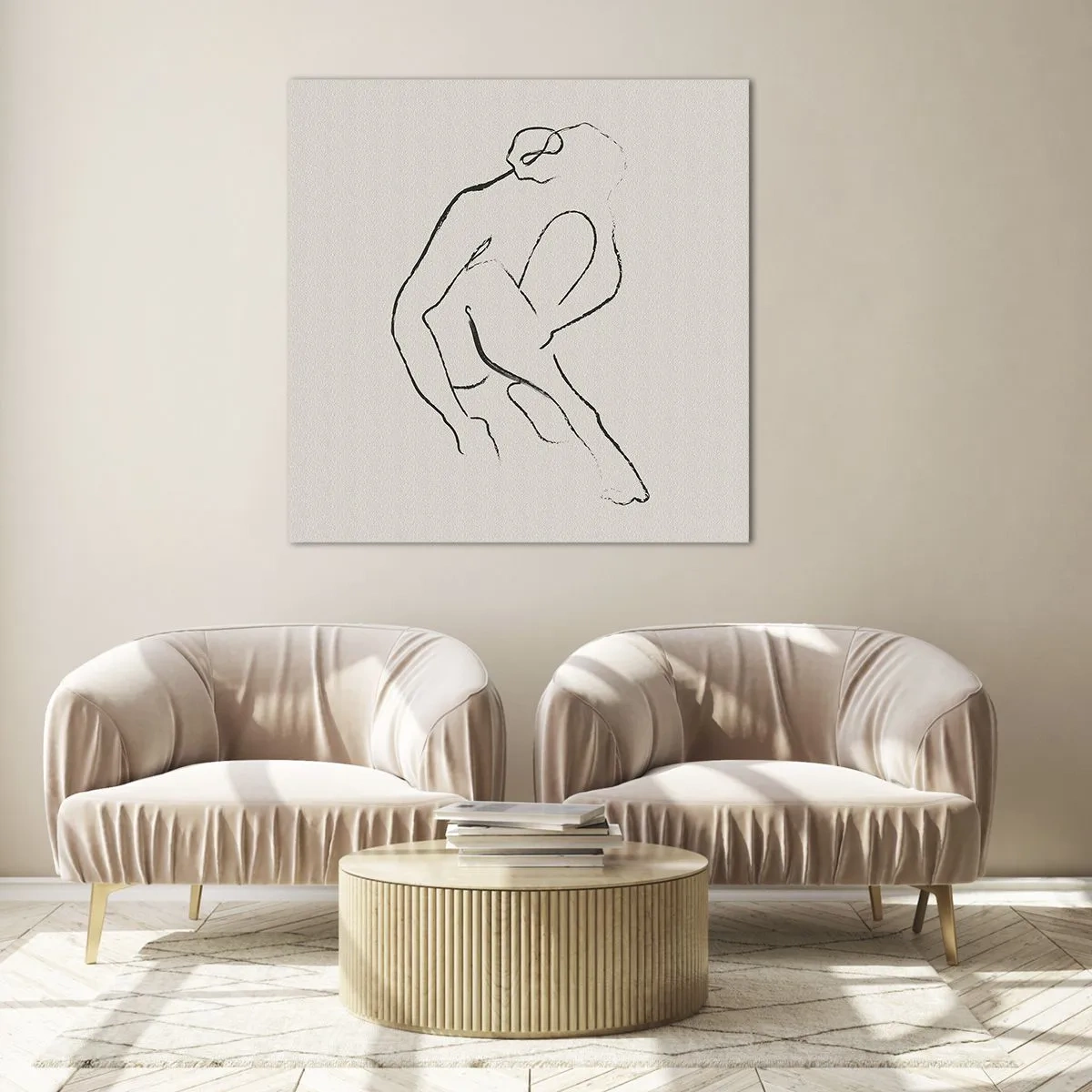Glass picture - Intimate Sketch - 40x40 cm