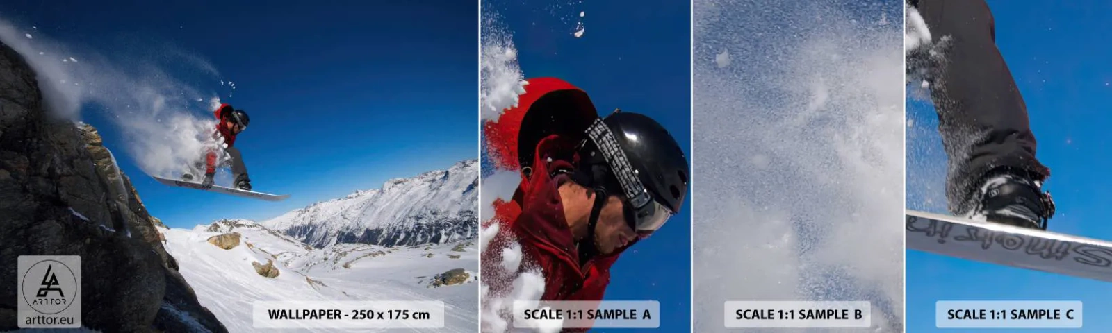 Photo Wallpaper Sample Self-Adhesive Deluxe Sticker - And You Became Part of Space - Landscape, Snowboarding, Sport - 100x30 cm