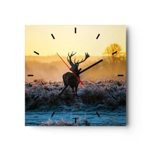 Wall clock - Clock on glass - Crowned in Its Kingdom - 40x40 cm