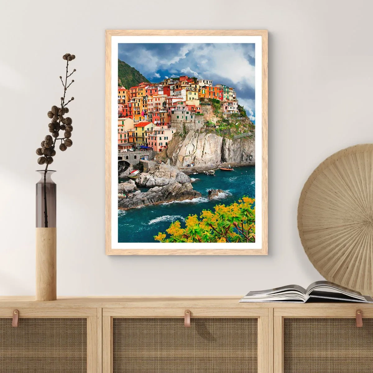 Poster in light oak frame - Hugging the Rocks - 61x91 cm