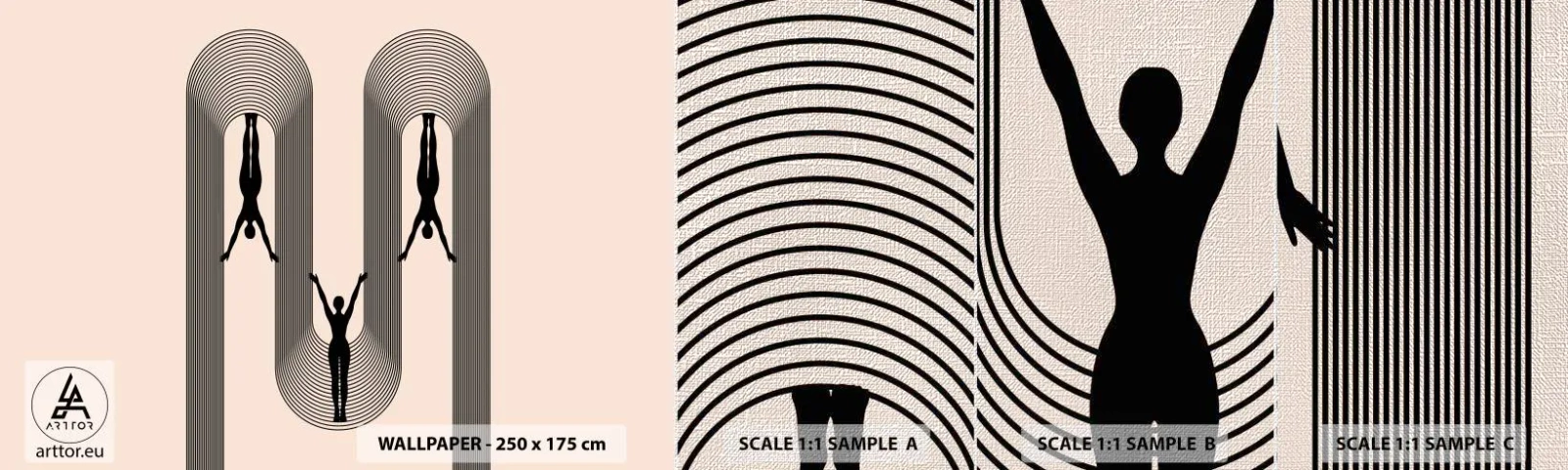 Photo Wallpaper Sample Premium Canvas - Upside Down - Surrealism, Body, Yoga - 100x30 cm