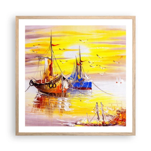 Poster in light oak frame - Deserved Rest in Port - 60x60 cm