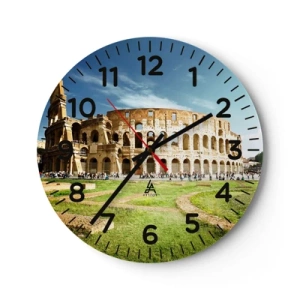 Wall clock - Clock on glass - You Can Hear The Sound of Guns - 40x40 cm