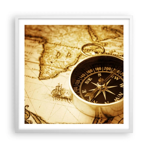 Poster in white frmae - East or West? - 60x60 cm