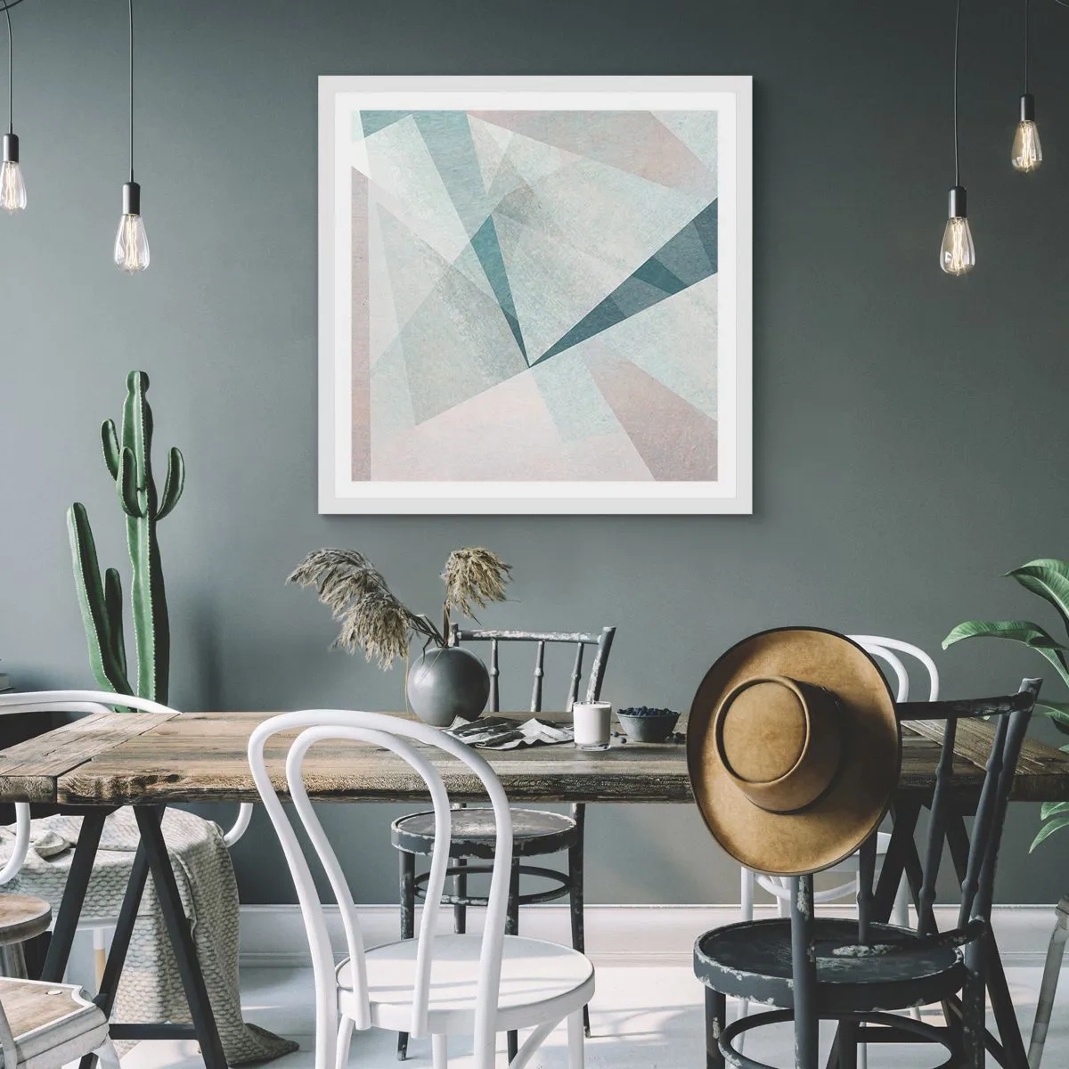 Poster in white frmae - Calmly but Dynamically - 40x40 cm