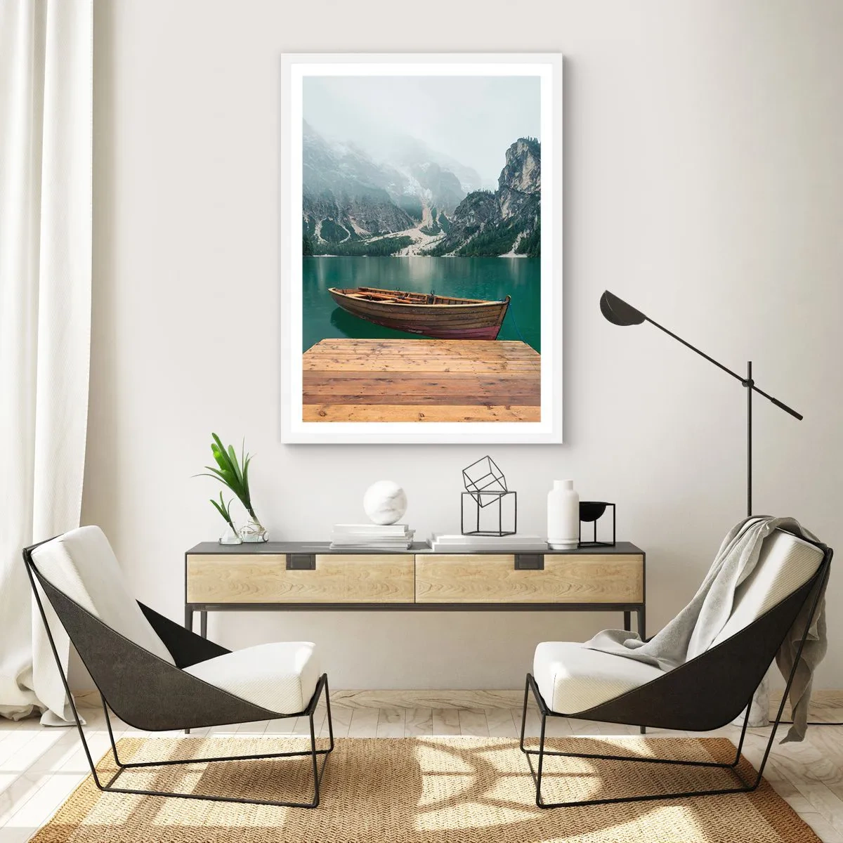 Poster in white frmae - Boat Found Solitude - 50x70 cm