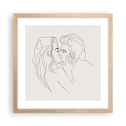 Poster in light oak frame - Tangled up by a Feeling - 40x40 cm